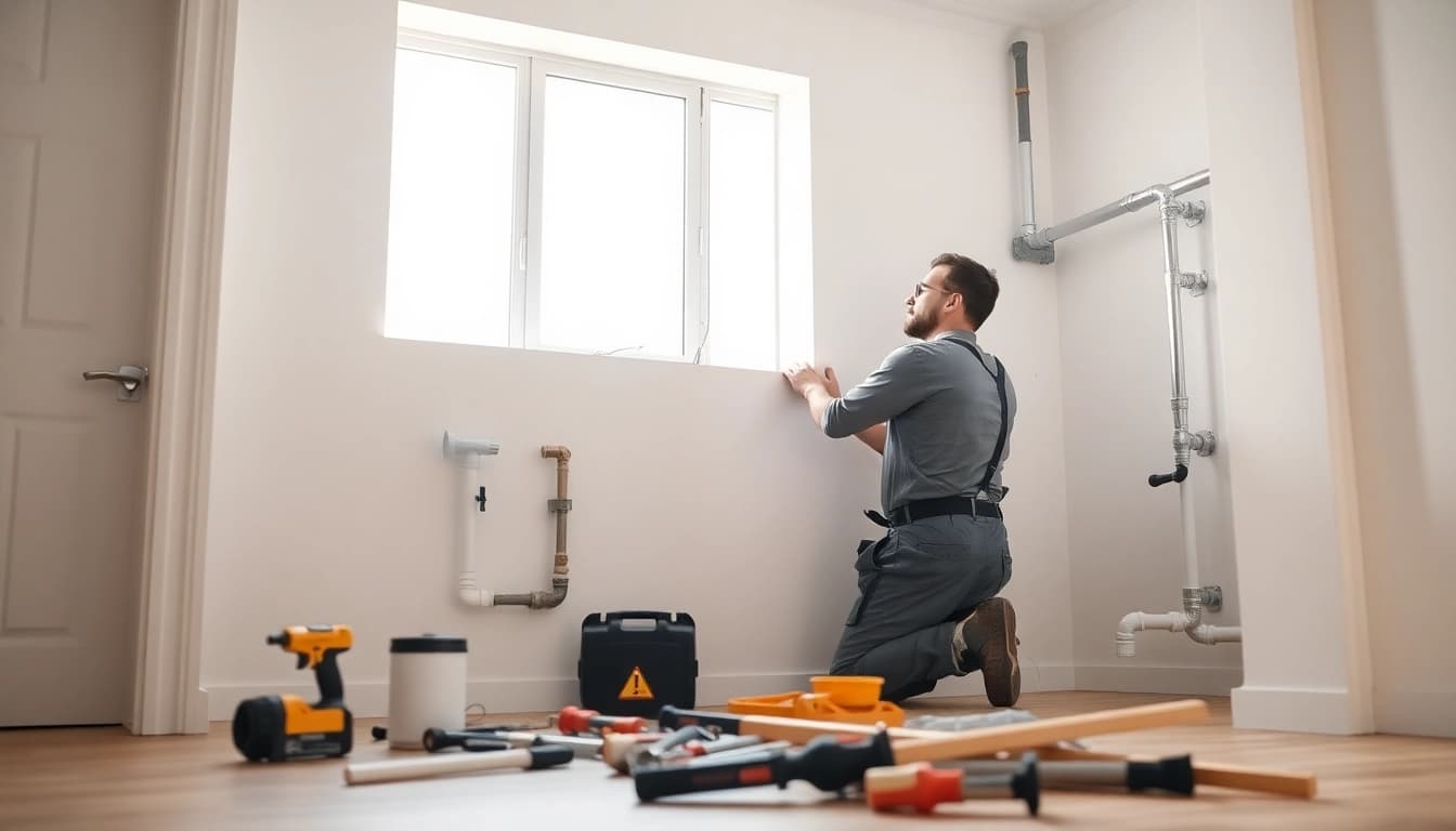 Plumber performing whole house repiping services Tampa, showcasing professionalism and expertise.