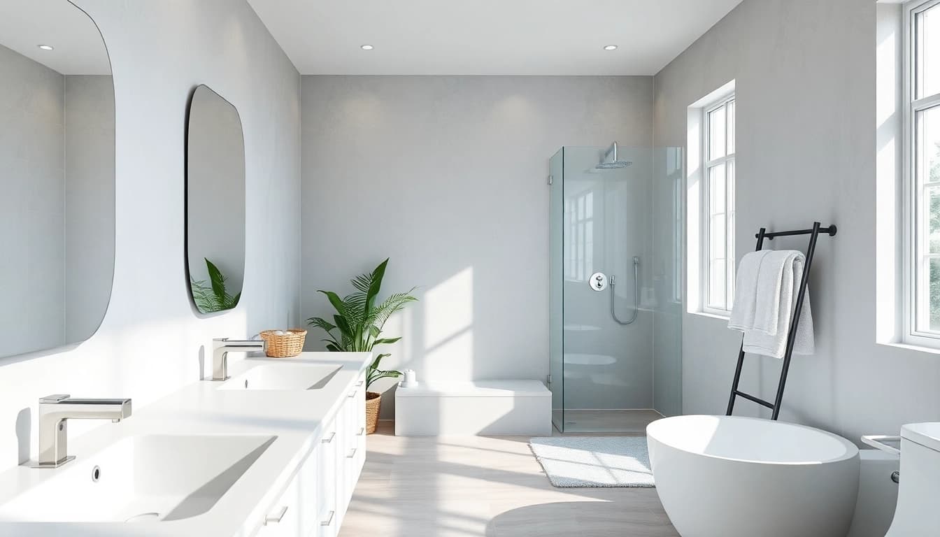 Sonni sanitär hochwertiger Badezimmerbereich mit modernen Sanitäranlagen und nachhaltigen Materialien.