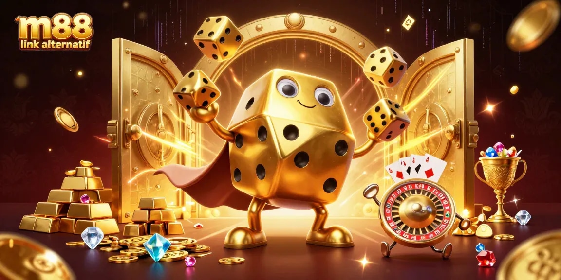 Experience thrilling gameplay with m88 link alternatif in a vibrant, dynamic casino scene.