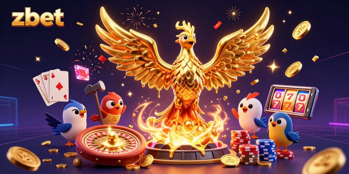 Experience zbet’s thrilling online casino with a molten phoenix and dazzling game elements.