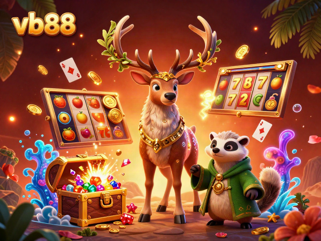Experience excitement with vb88 as a druid stag and wise badger dive into slots and treasures in a vibrant world.