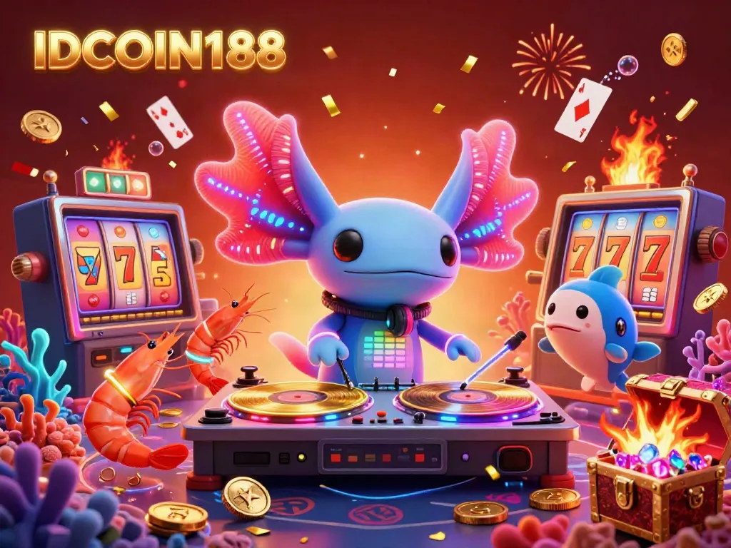 IDCOIN188 brings vibrant slot gaming to life with glowing characters and rich treasure beneath the sea.