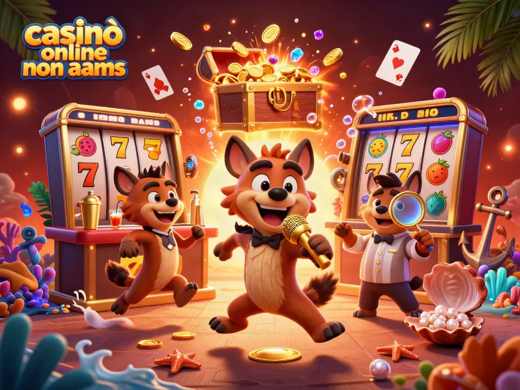 Casinò online non AAMS: divertiti con i migliori giochi d'azzardo in un'illustrazione vivace.