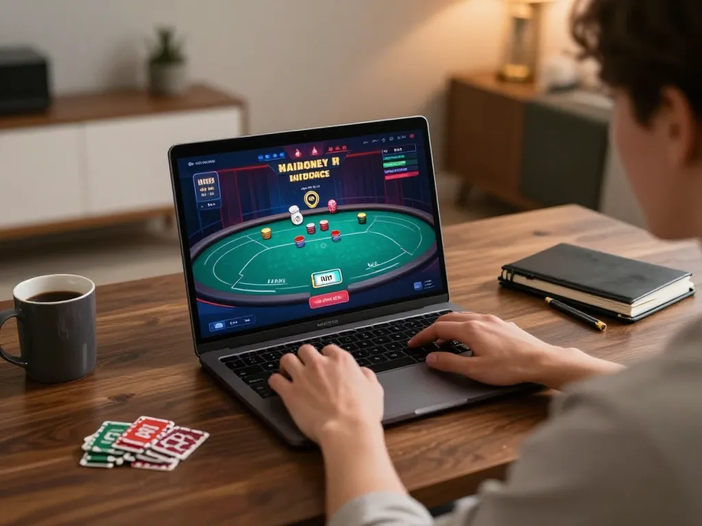 Experience thrills with Link 79king in an engaging online poker setup at home.
