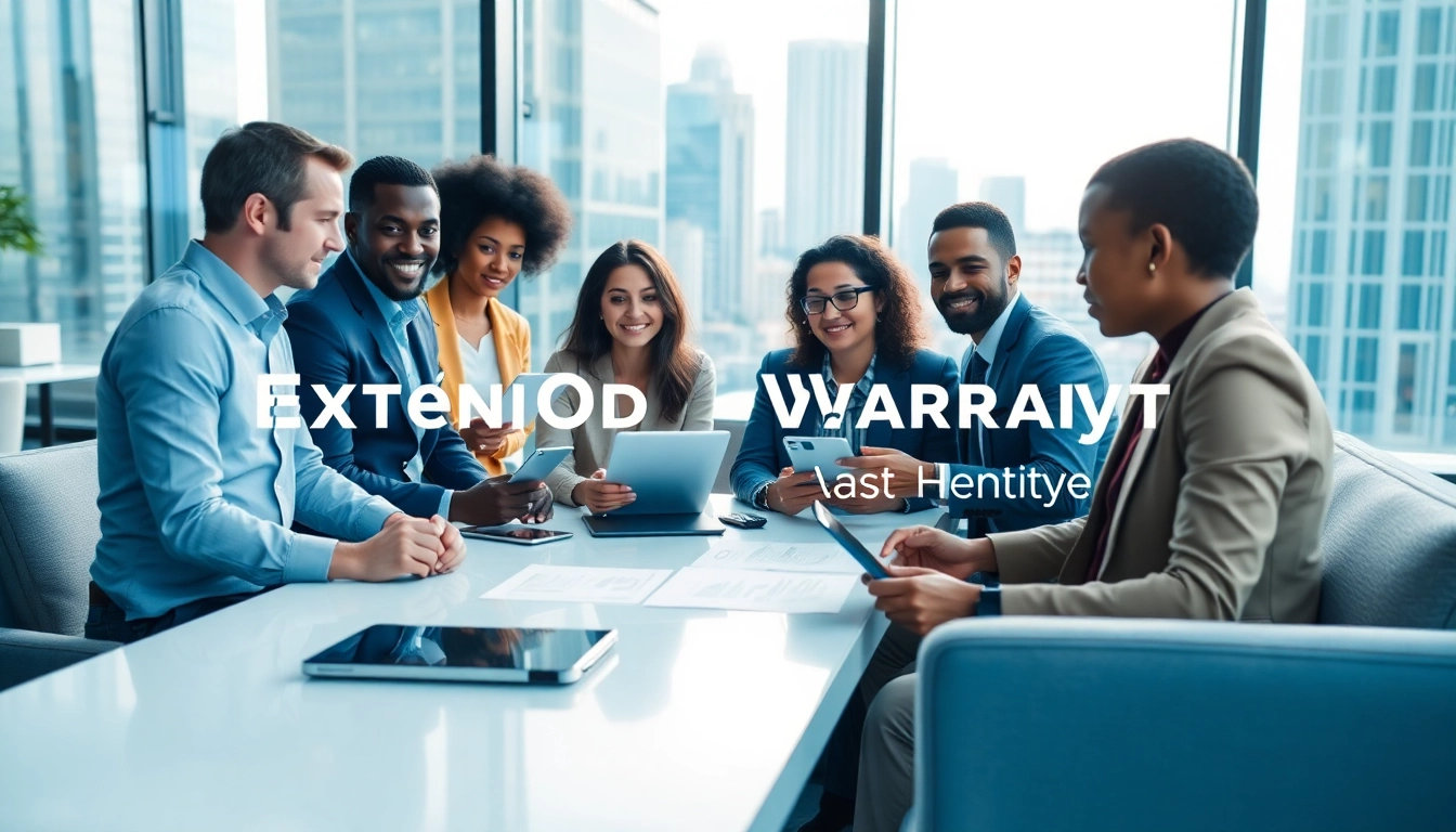 Evaluate extended warranty solutions in a professional meeting setting with diverse participants.
