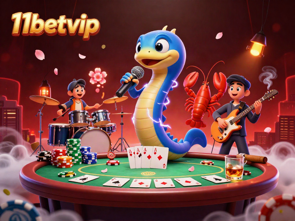 Experience the vibrant underwater casino scene with 11betvip featuring a lively electric eel DJ.