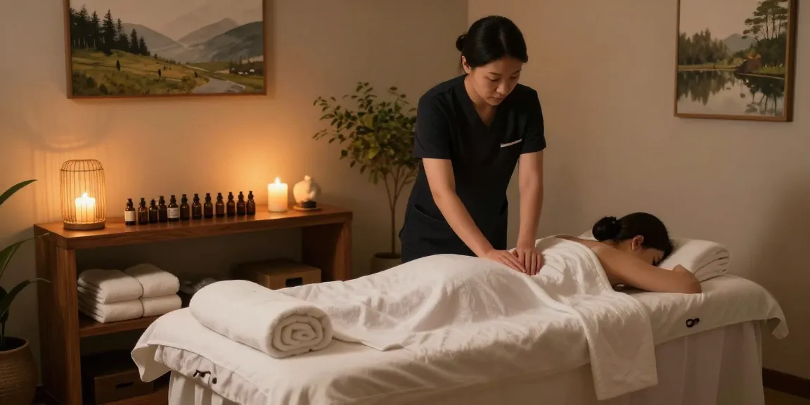 Relaxing 서대문출장마사지 environment with warm lighting and calming decor