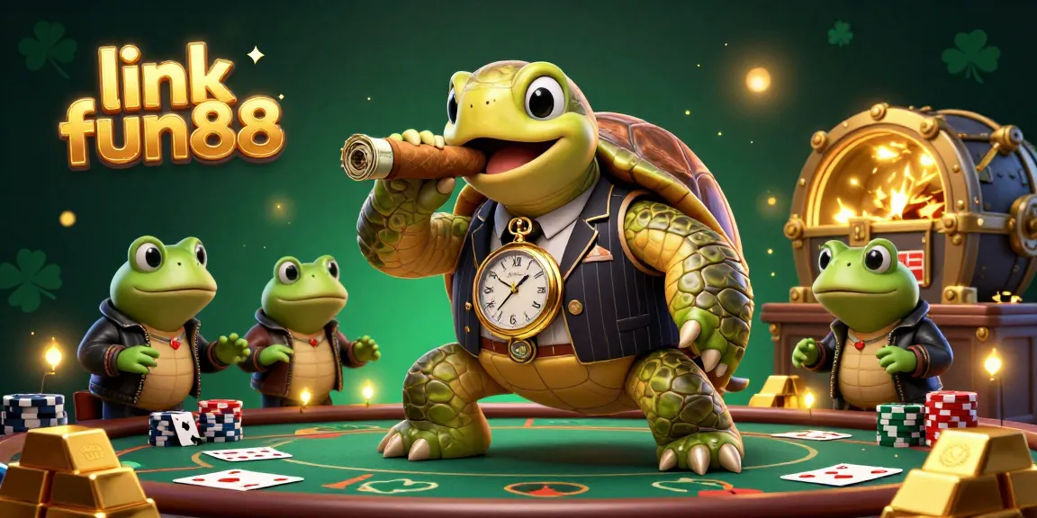 Experience the thrill of link fun88 with a vibrant 3D casino scene featuring unique characters and dynamic gambling elements.