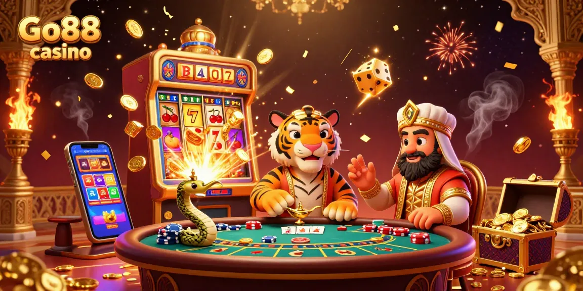 Experience live thrills at Go88 casino with dynamic baccarat gameplay and winning symbols.