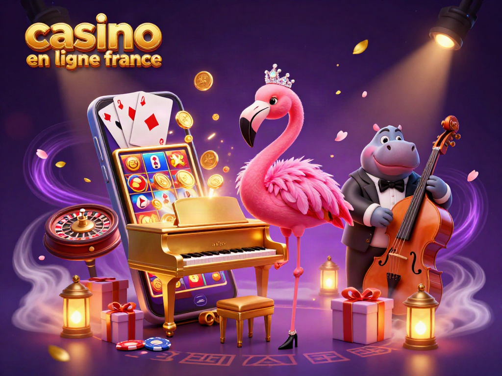 Amusez-vous aux jeux de casino en ligne France avec notre scène captivante remplie de couleurs et d'énergie