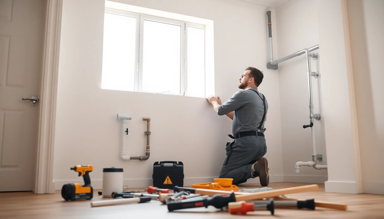 Plumber performing whole house repiping services Tampa, showcasing professionalism and expertise.