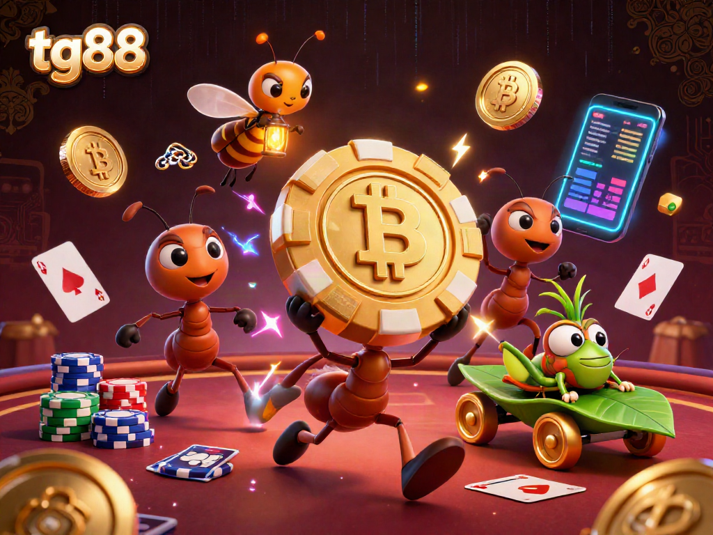 People playing poker and collecting winnings with tg88 at an exciting casino event.