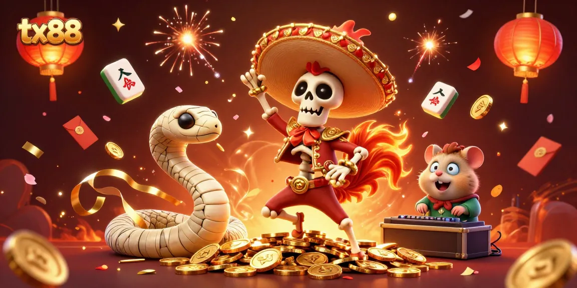 Celebrate big wins at tx88 with vibrant casino characters and game elements in action!