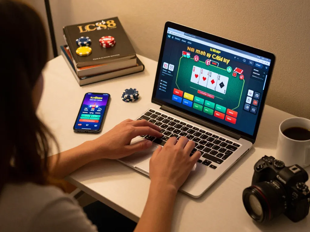 Engaging moment using lc88app for online poker gameplay with vibrant display and cozy atmosphere.
