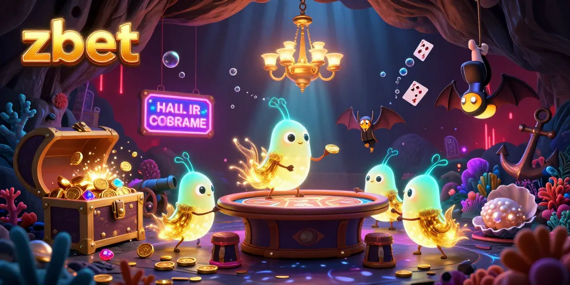 Experience the excitement of zbet with vibrant glowworms illuminating a colorful cave casino scene.