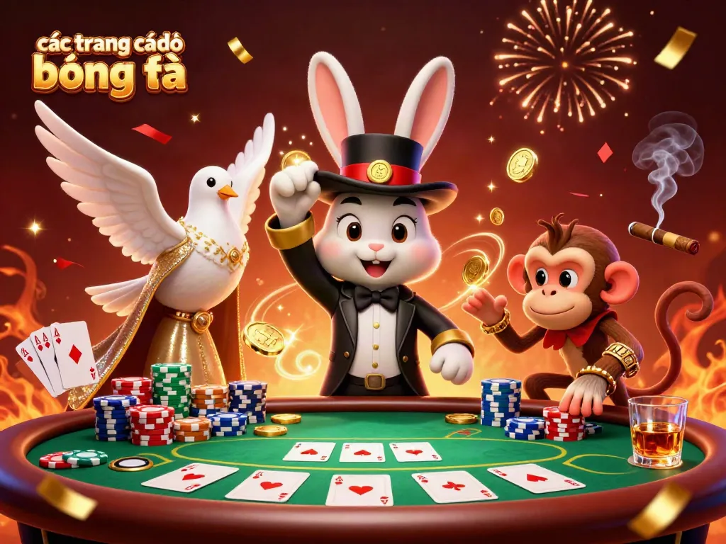 Các trang cá độ bóng đá tạo ra không khí sôi động với thỏ pháp thuật và chim bồ câu lấp lánh.