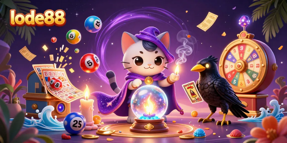 Experience the magic of lode88 with a vibrant, animated casino scene featuring fortune teller and luck symbols.