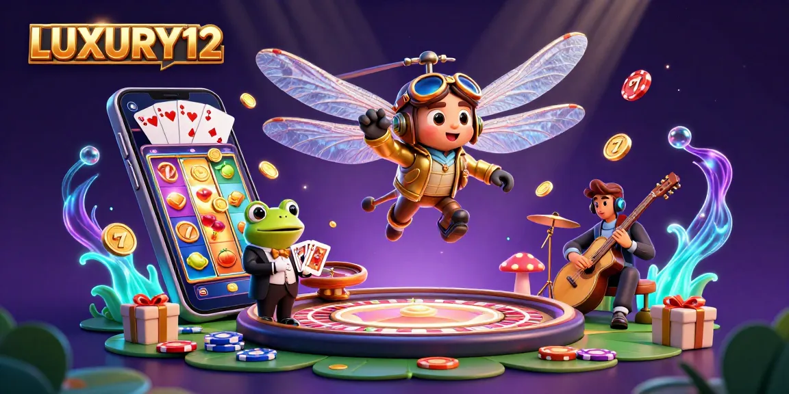 Permainan slot LUXURY12 dengan kartu yang dibagikan dan suasana kasino yang meriah.