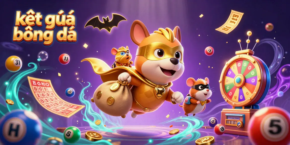 Experience kết quả bóng đá with a superhero dog and vibrant gaming elements in a thrilling scene.