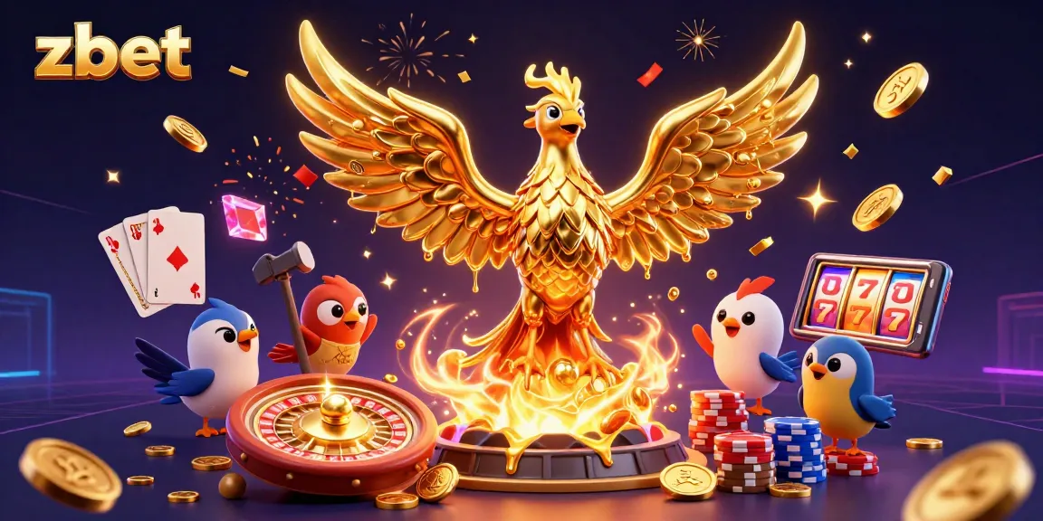 Experience zbet’s thrilling online casino with a molten phoenix and dazzling game elements.