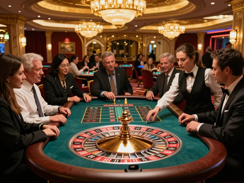 Roulette players engaging in gameplay at a vibrant casino with j88 excitement swirling.