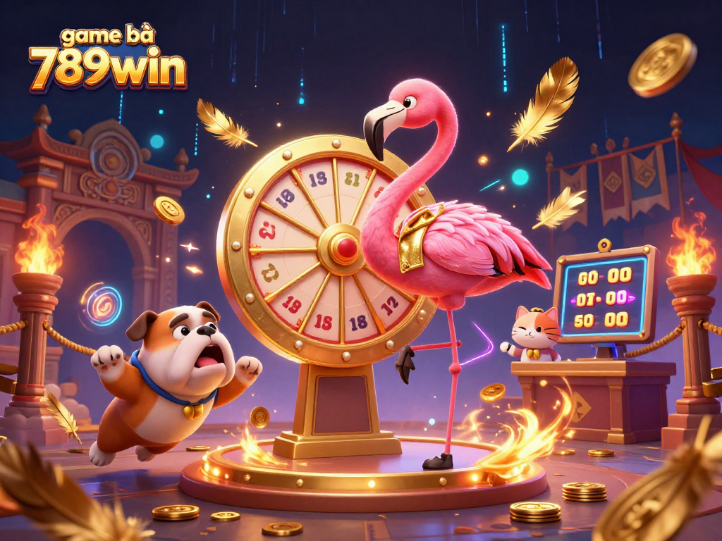 Experience the thrill of game bài 789win with an exhilarating scene featuring vibrant characters and gambling elements.