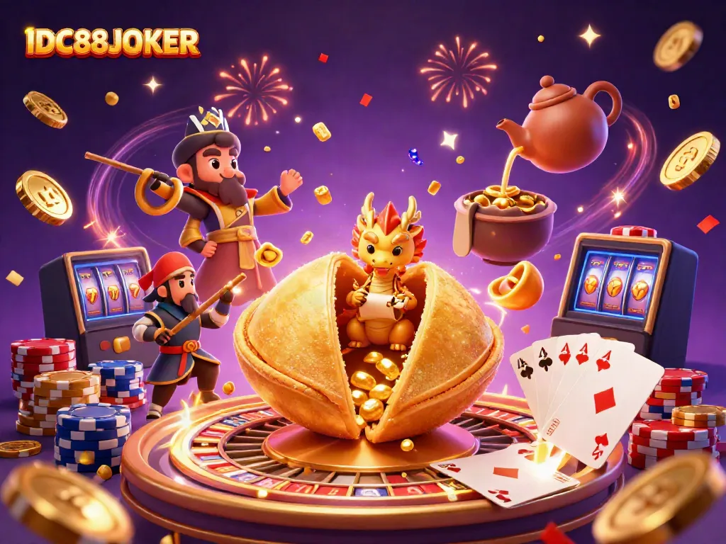 Experience the excitement at IDC88JOKER with an ultra-detailed 3D rendering of a casino scene.
