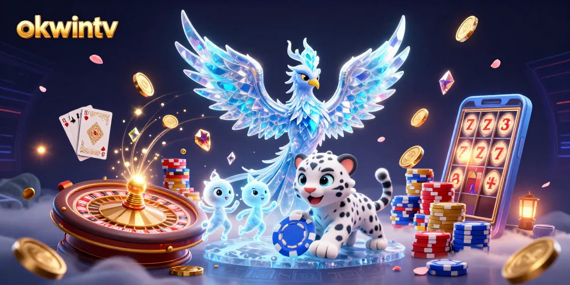 Spin the wheel of fortune with okwintv, featuring vibrant characters and dazzling casino elements.