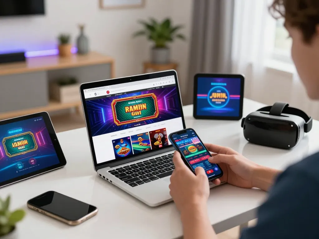 Dynamic online gaming experience at nhà cái Goal123 with vibrant mobile and desktop interfaces.