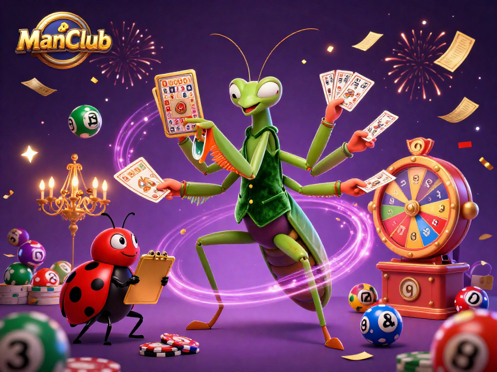 Join the ManClub as a giant praying mantis card sharp deals winning lottery excitement!