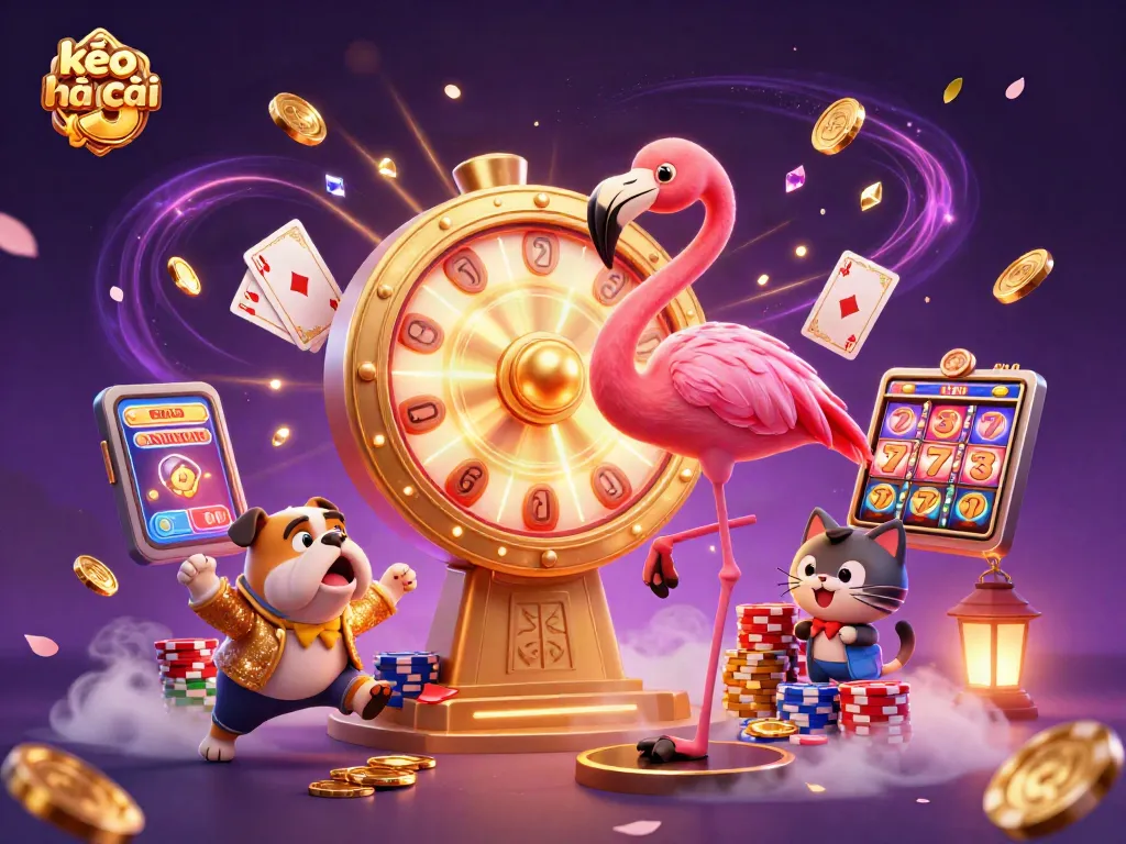 Experience thrilling wins with kèo nhà cái 5 in this vibrant, gamified scene.