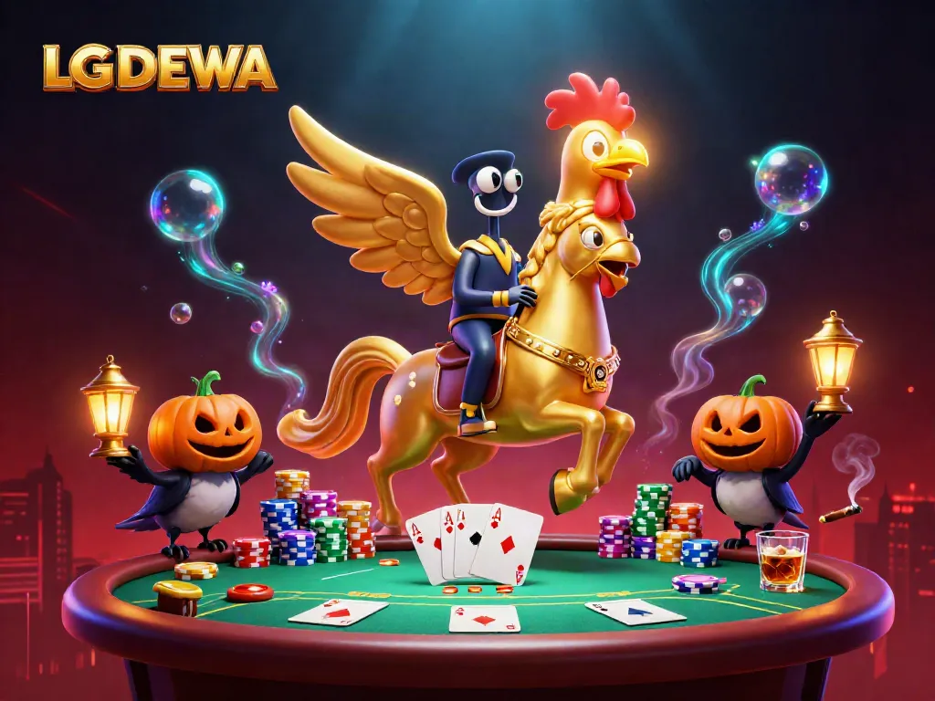Experience LGODEWA, a vibrant casino scene with characters showcasing dynamic gaming action.