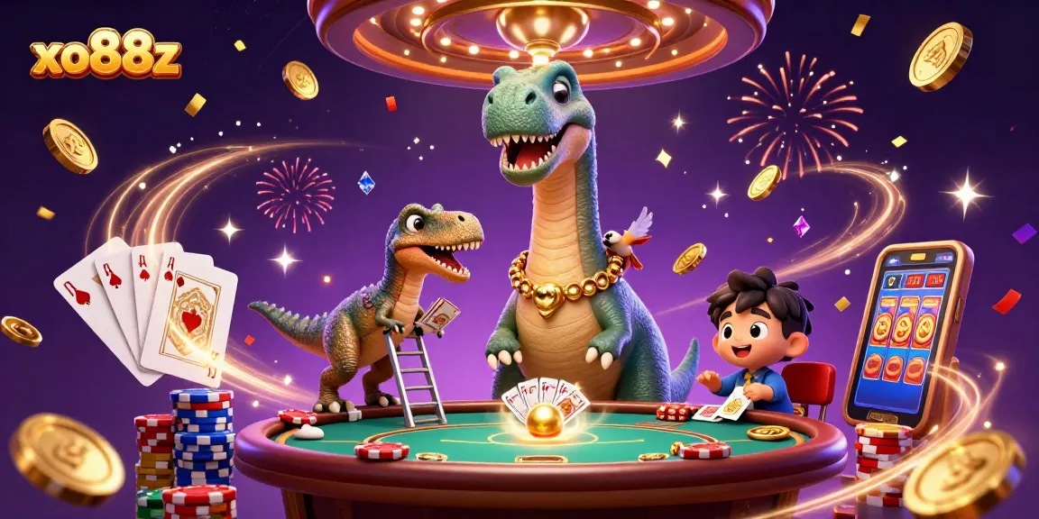 Experience the excitement of xo88z with a captivating 3D casino scene packed with dynamic gaming elements.