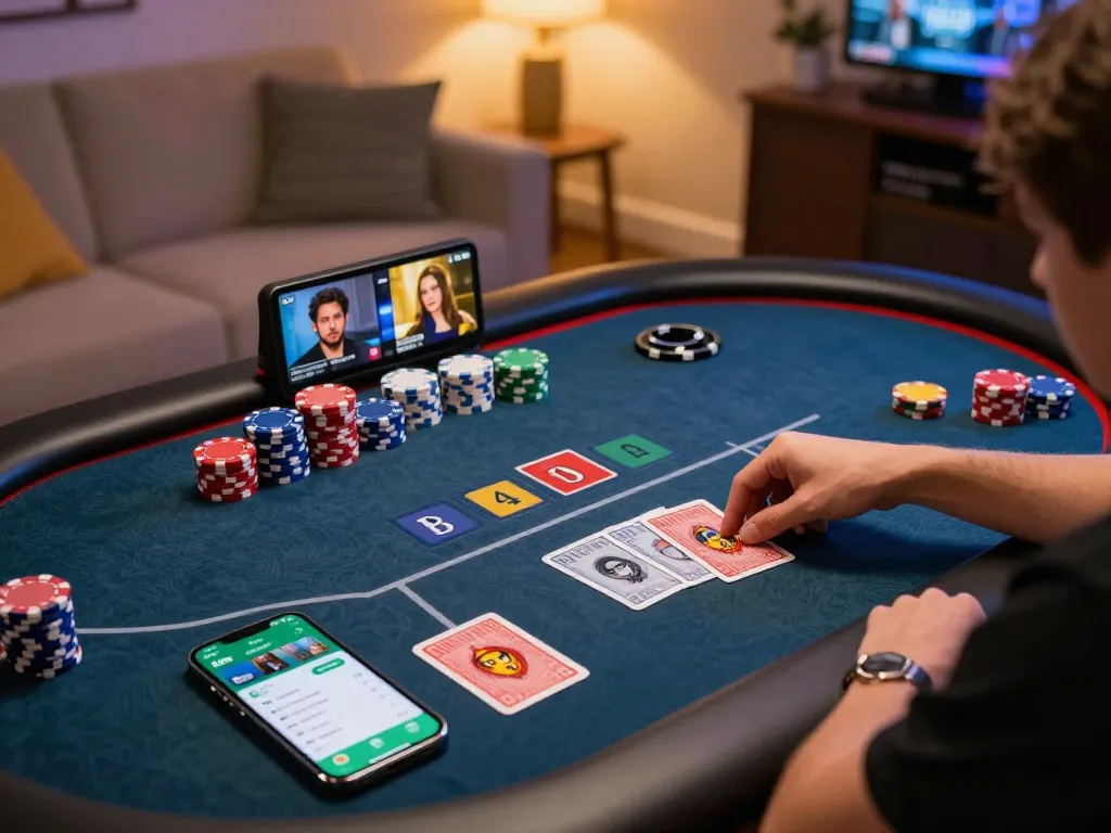 Luck8 online poker game in action, emphasizing digital gameplay and player engagement.