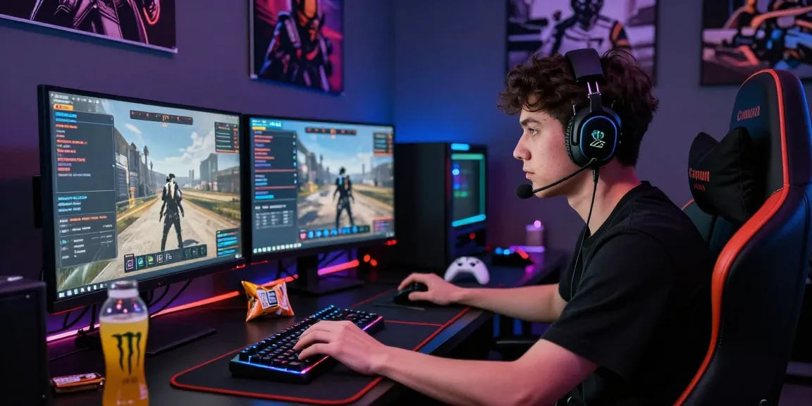 Immersive ArmA 3 Hack gaming setup with player focused on cheats and gameplay.