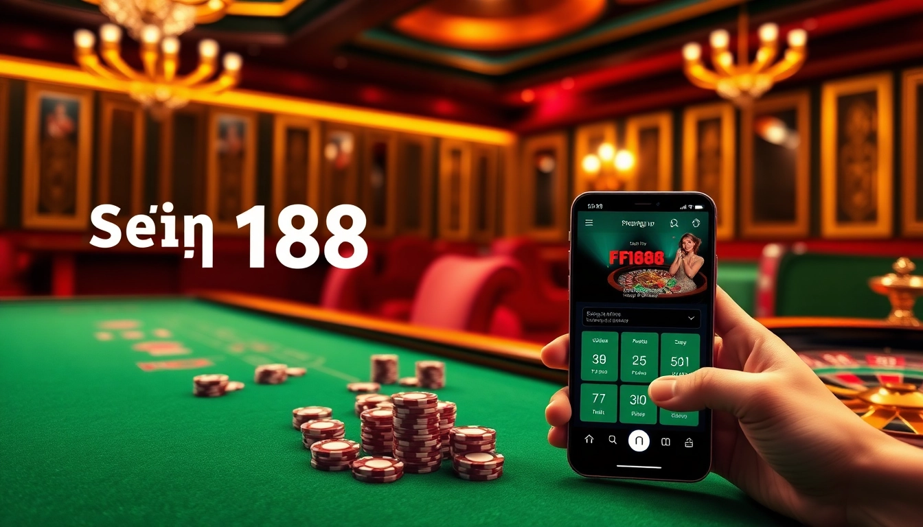 Sign up for Đăng Ký F168 at a luxurious casino scene featuring poker chips and a roulette wheel.