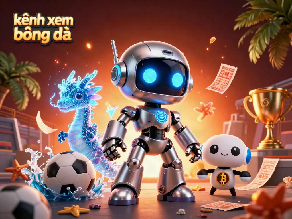Engaging kênh xem bóng đá illustration featuring a vibrant scene with characters around sports betting elements.