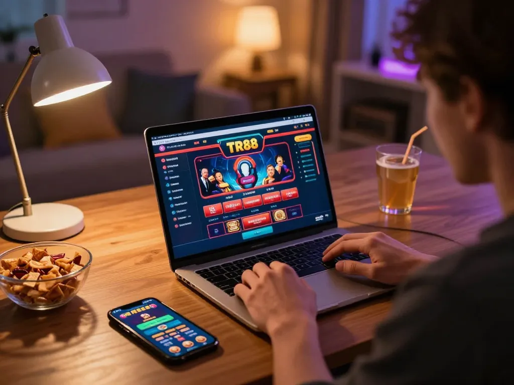player engaging in online gambling at TR88 for better odds and winning strategies