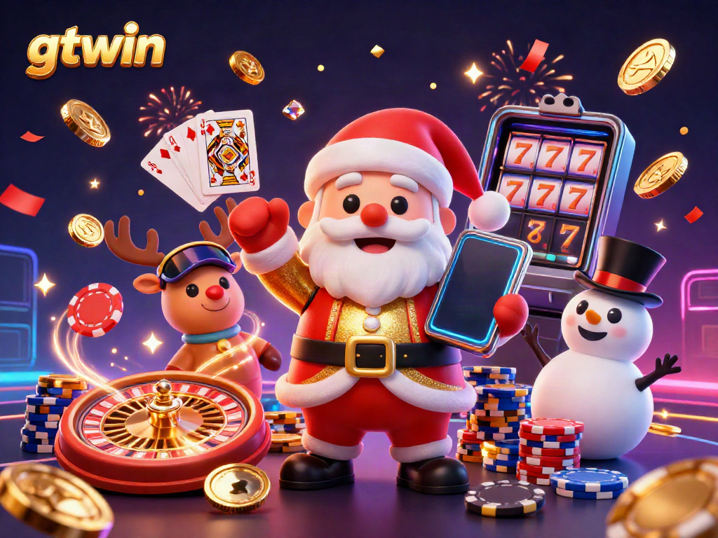 Spin the jackpot slots at gtwin casino with Santa, his reindeer dealer, and an interactive snowman!
