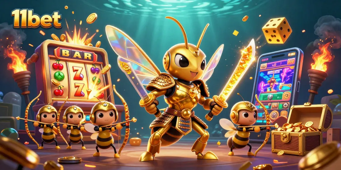 Engage in the excitement of 11bet with vibrant gaming action in a dynamic casino scene.