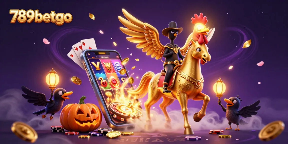 Experience thrilling gaming action at 789betgo with a golden rooster and mystical lights in a lively casino.