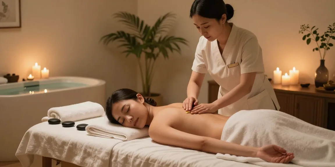 마포출장마사지 experience in a tranquil spa setting featuring a therapist and a relaxed client enjoying a soothing massage.