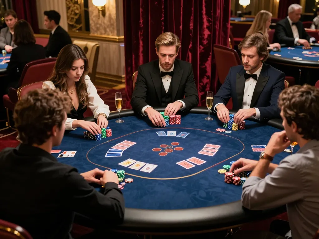Players strategizing at a c168 poker table in a luxurious setting with professional ambiance.