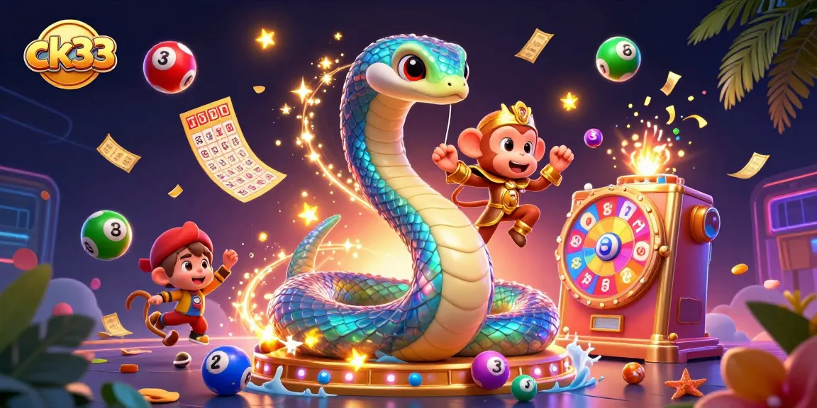 Engage with the thrilling world of ck33 casino games featuring colorful lottery elements and a vibrant setting.