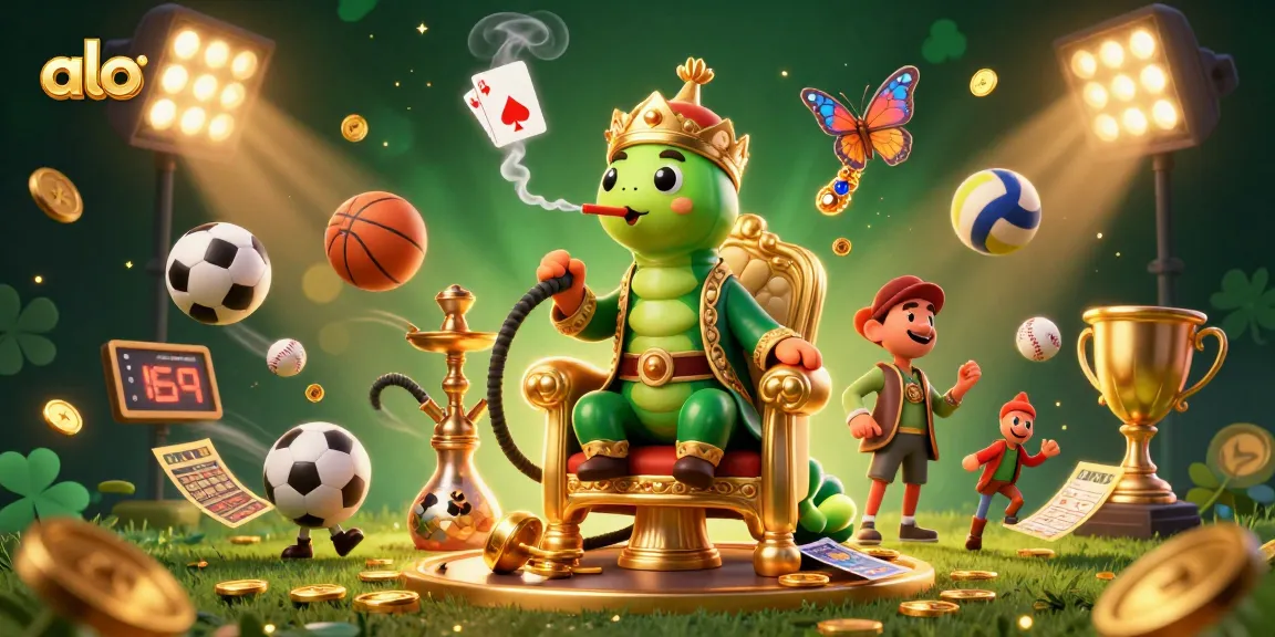 Experience the excitement at alo8 with this vibrant illustration showcasing unique casino-themed elements.