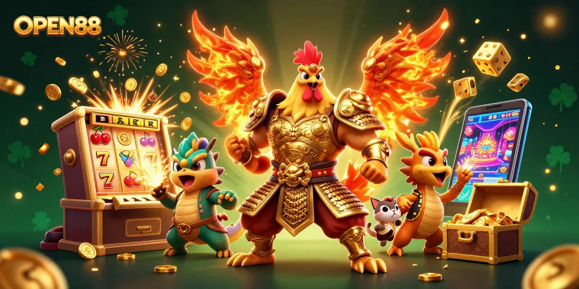 Bet on OPEN88: Celebrate victories with a dynamic scene of casino excitement.
