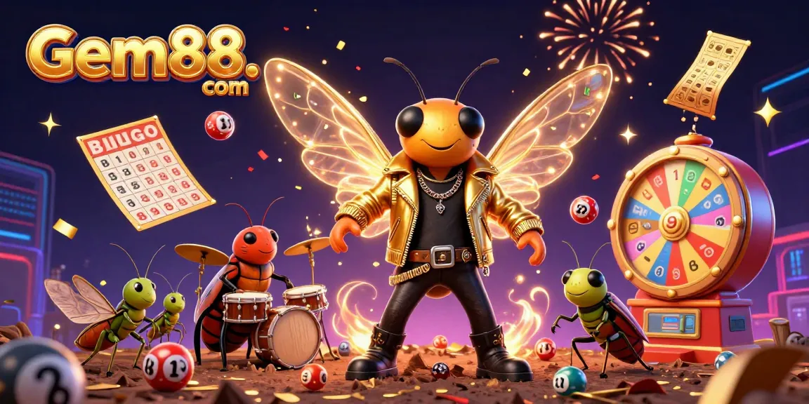 Experience dynamic winning excitement at Gem88. com with vibrant casino-themed characters, colorful elements, and engaging visuals.