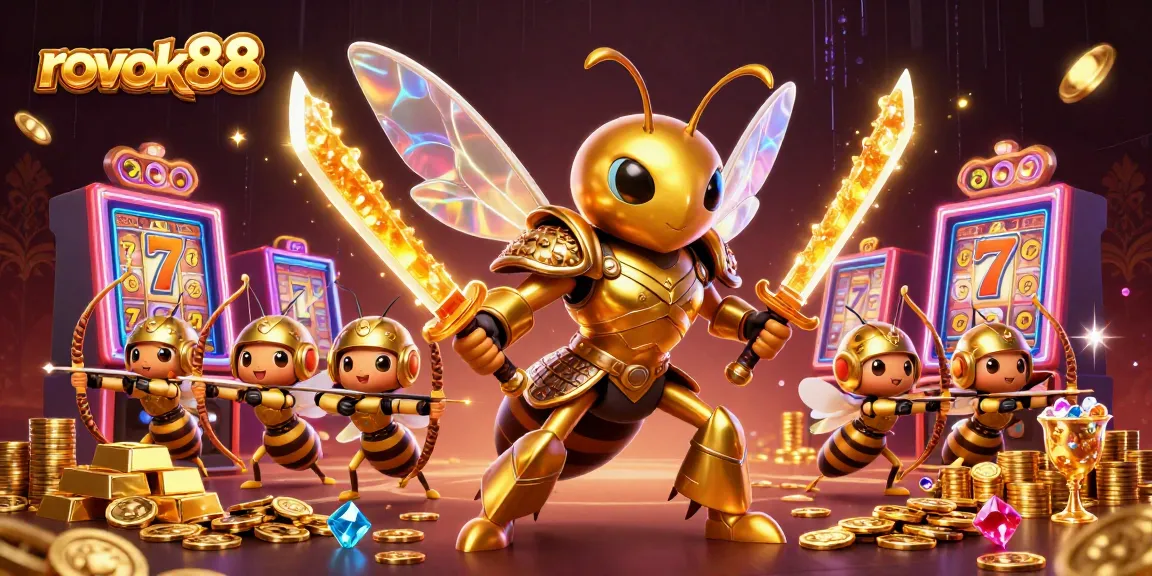 Experience the thrill of rokok88 with vibrant slot action and dynamic gold elements.