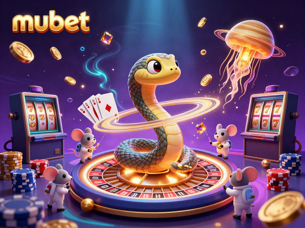 Join the excitement on mubet with astronaut mice betting on a cosmic roulette scene.