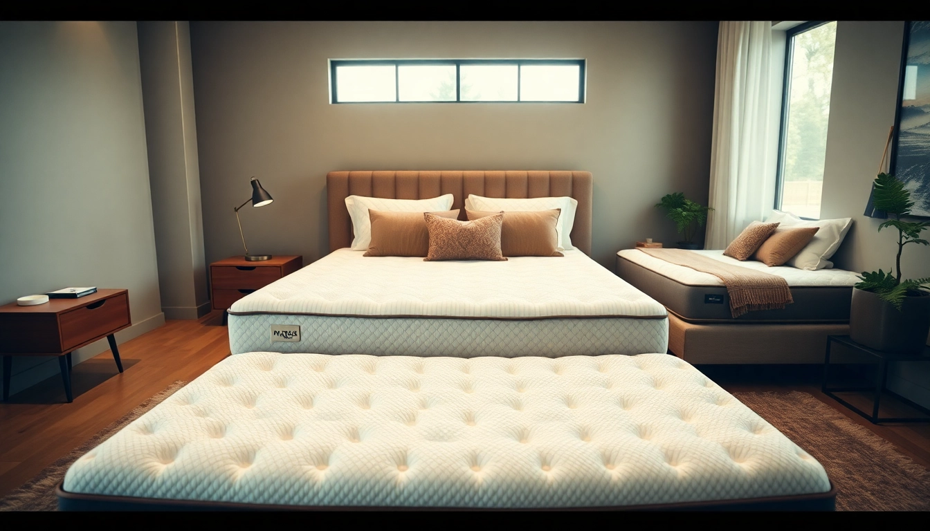 Explore the range of mattress sizes with a cozy bedroom setup highlighting king, queen, and twin options.